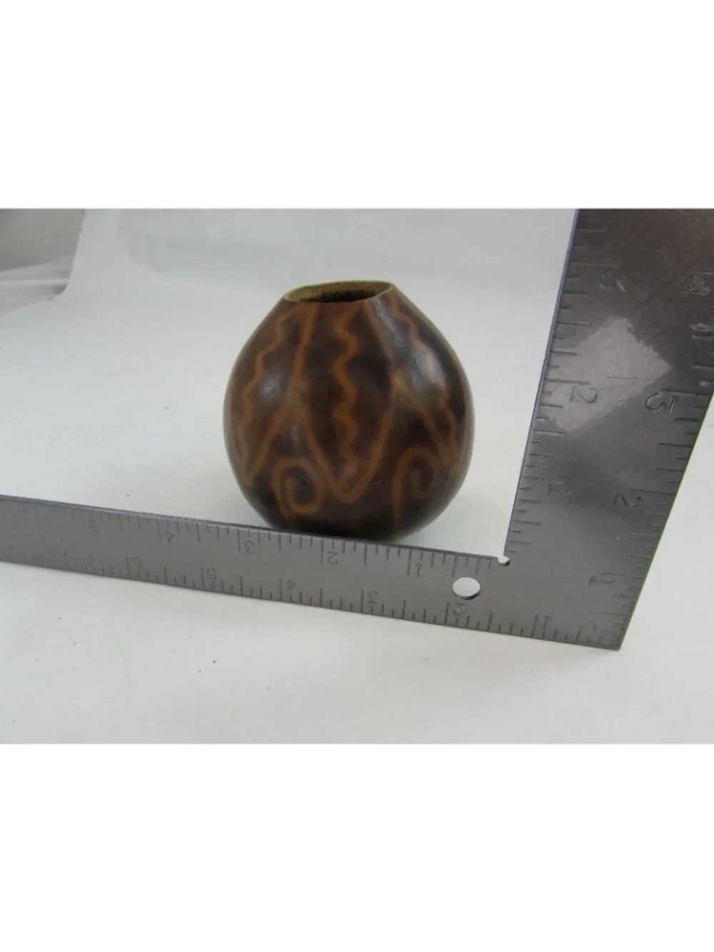 Vintage Painted Gourd Tribal Primitive Dried Hollow 34508 Vase